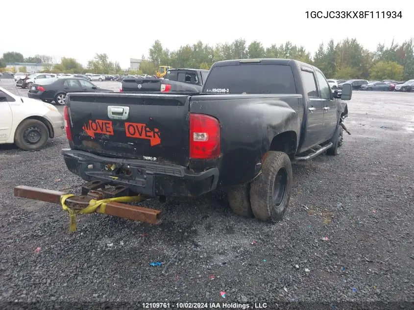 2008 Chevrolet Silverado C3500 VIN: 1GCJC33KX8F111934 Lot: 12109761