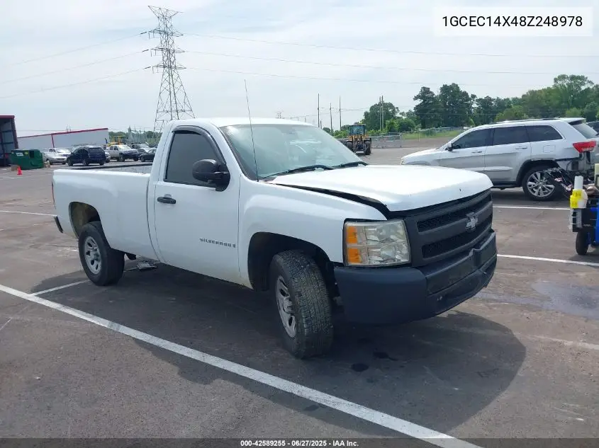 2008 Chevrolet Silverado 1500 Work Truck VIN: 1GCEC14X48Z248978 Lot: 42589255