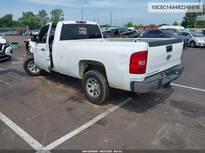 2008 Chevrolet Silverado 1500 Work Truck VIN: 1GCEC14X48Z248978 Lot: 42589255