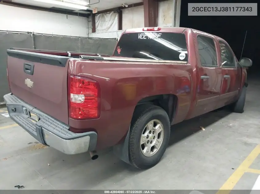 2gcec13j381177343 2GCEC13J381177343 2008 Chevrolet Silverado Lt2
