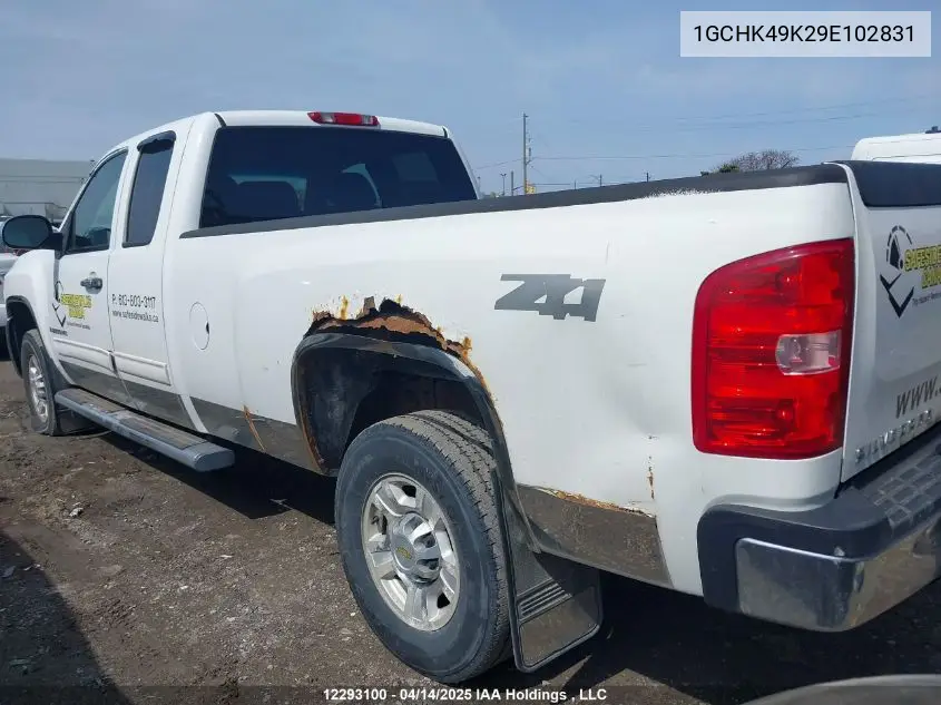 2009 Chevrolet Silverado K2500 Heavy Duty VIN: 1GCHK49K29E102831 Lot: 12293100