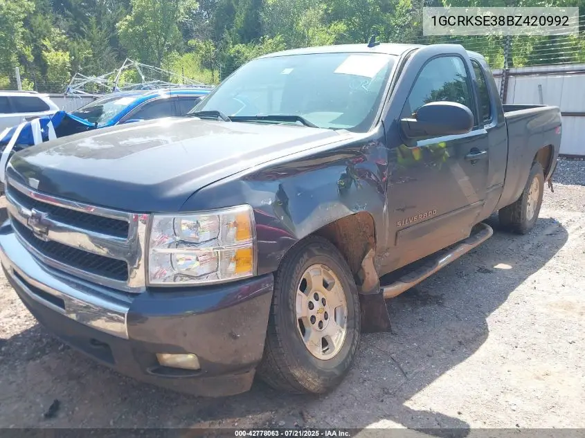 2011 Chevrolet Silverado 1500 Lt VIN: 1GCRKSE38BZ420992 Lot: 42778063