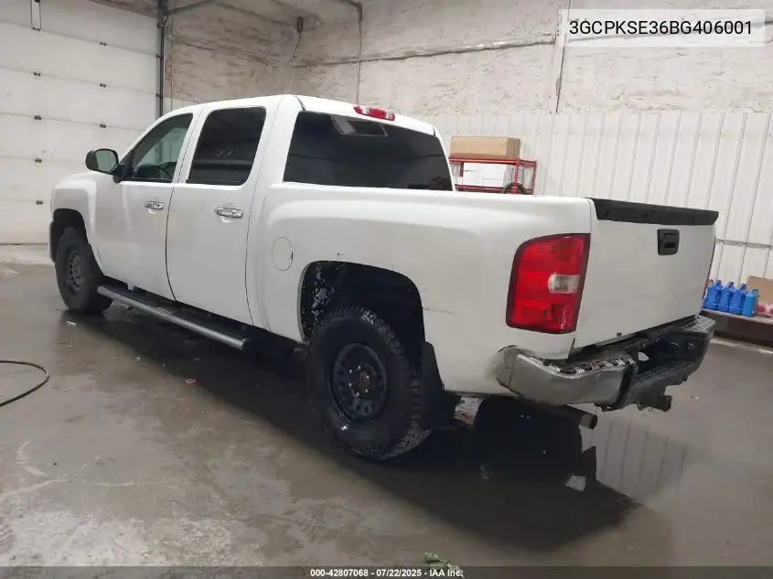 2011 Chevrolet Silverado 1500 Lt VIN: 3GCPKSE36BG406001 Lot: 42807068