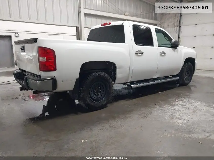 2011 Chevrolet Silverado 1500 Lt VIN: 3GCPKSE36BG406001 Lot: 42807068