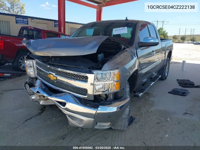 2012 Chevrolet Silverado 1500 Lt VIN: 1GCRCSE04CZ222138 Lot: 41855082