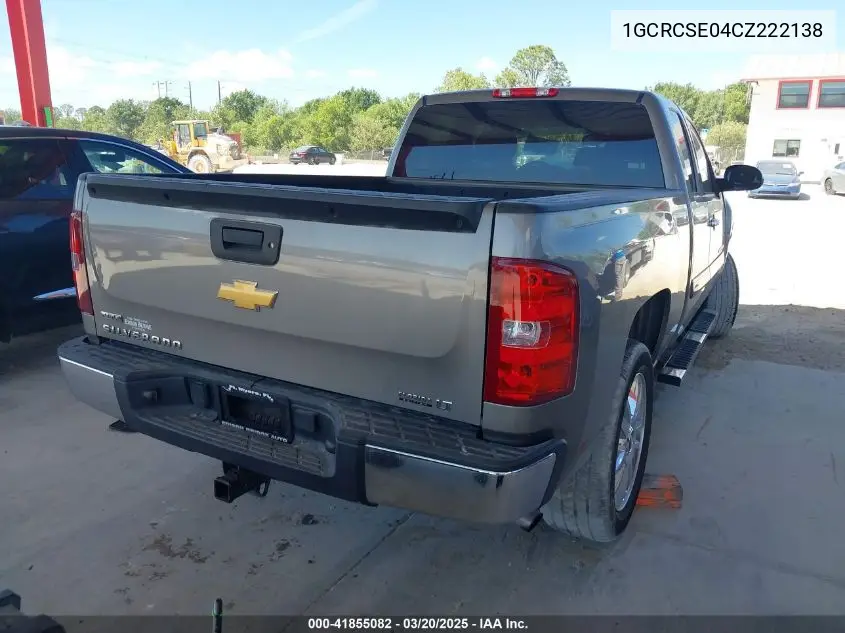 2012 Chevrolet Silverado 1500 Lt VIN: 1GCRCSE04CZ222138 Lot: 41855082