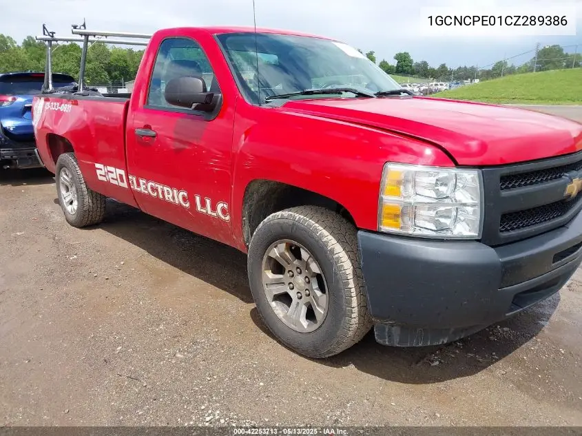 2012 Chevrolet Silverado 1500 Work Truck VIN: 1GCNCPE01CZ289386 Lot: 42253713