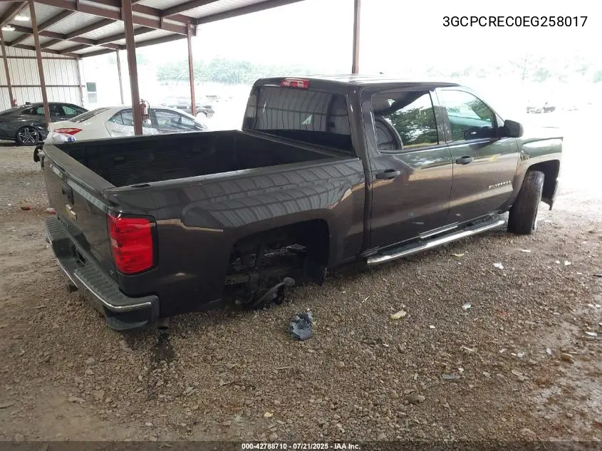 2014 Chevrolet Silverado 1500 1Lt VIN: 3GCPCREC0EG258017 Lot: 42788710