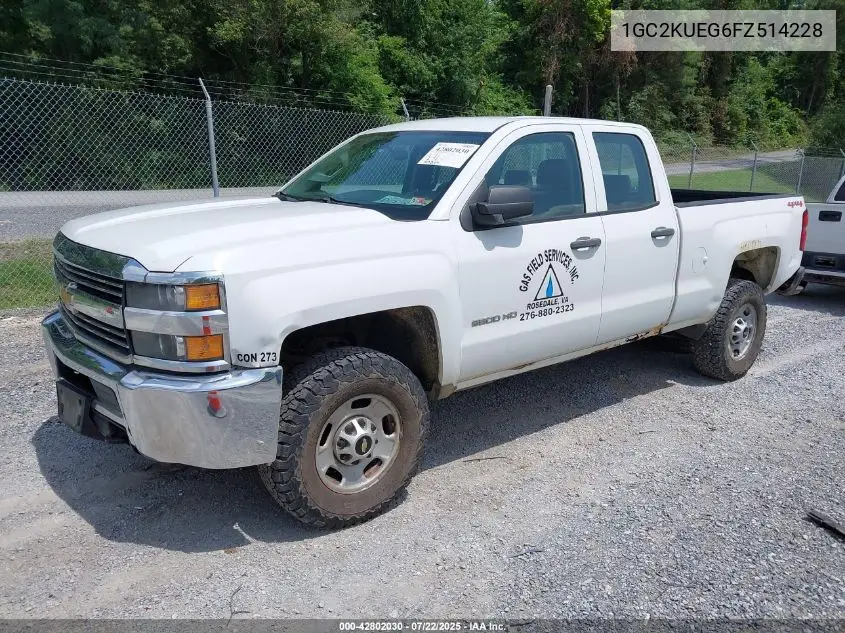 2015 Chevrolet Silverado 2500Hd Wt VIN: 1GC2KUEG6FZ514228 Lot: 42802030