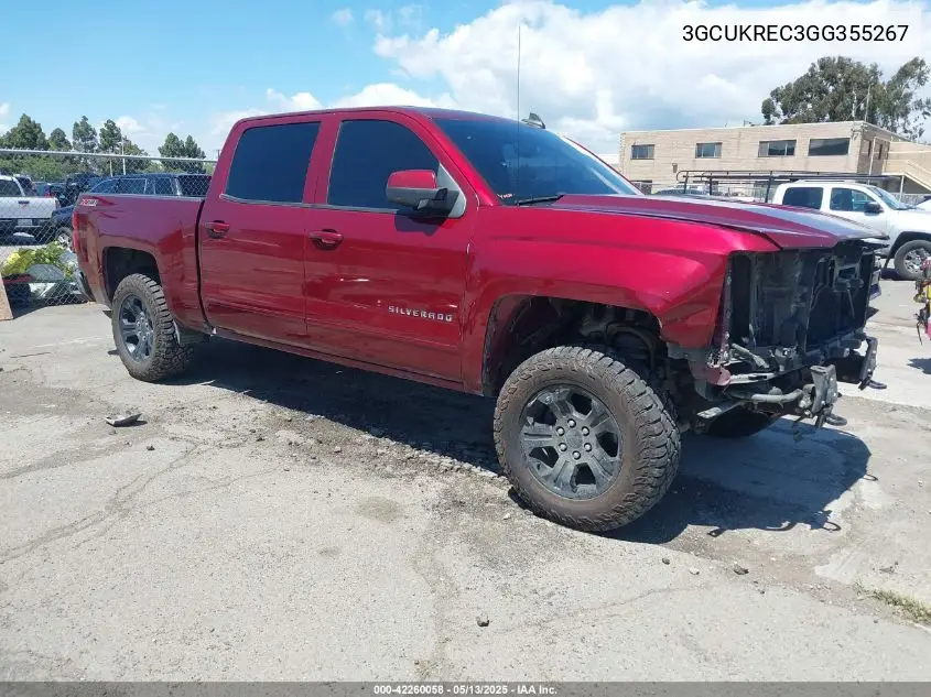 2016 Chevrolet Silverado 1500 2Lt VIN: 3GCUKREC3GG355267 Lot: 42260058