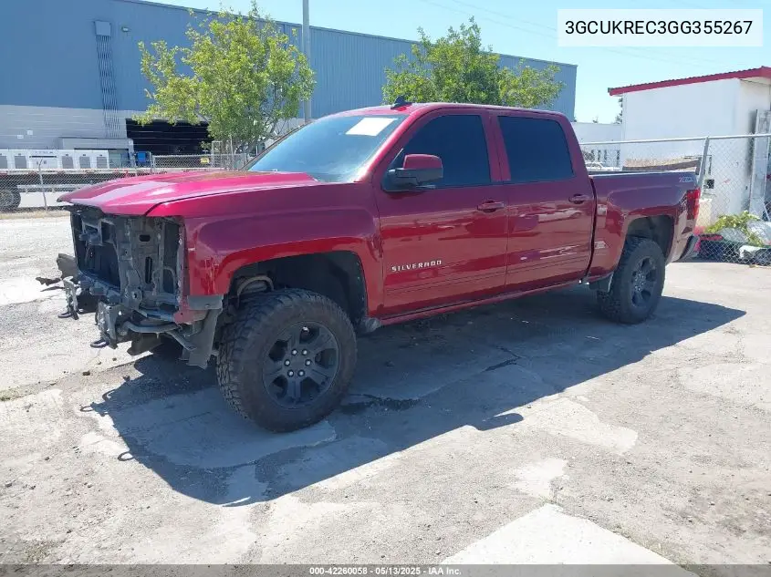 2016 Chevrolet Silverado 1500 2Lt VIN: 3GCUKREC3GG355267 Lot: 42260058