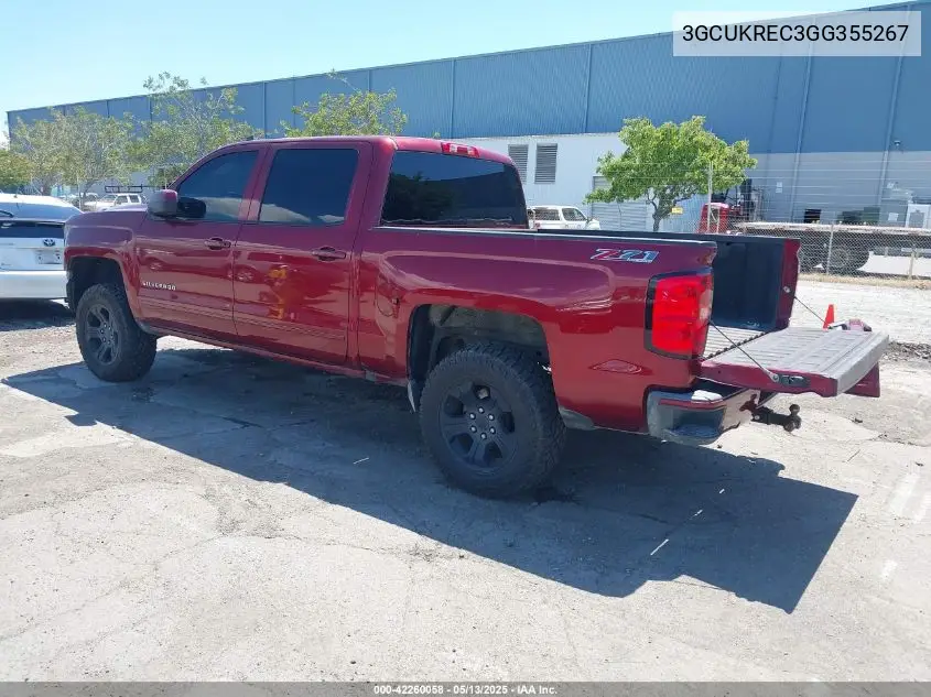 2016 Chevrolet Silverado 1500 2Lt VIN: 3GCUKREC3GG355267 Lot: 42260058