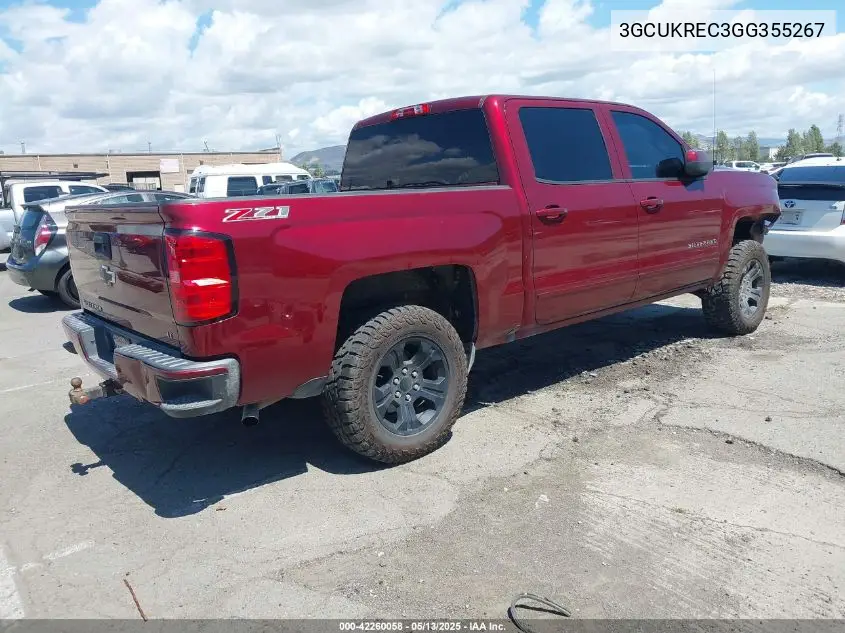 2016 Chevrolet Silverado 1500 2Lt VIN: 3GCUKREC3GG355267 Lot: 42260058