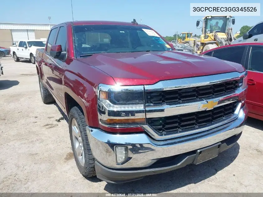 2016 Chevrolet Silverado 1500 1Lt VIN: 3GCPCREC3GG345526 Lot: 42780646