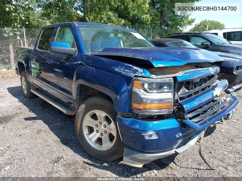 2017 Chevrolet Silverado 1500 2Lt VIN: 3GCUKREC8HG144700 Lot: 42674372