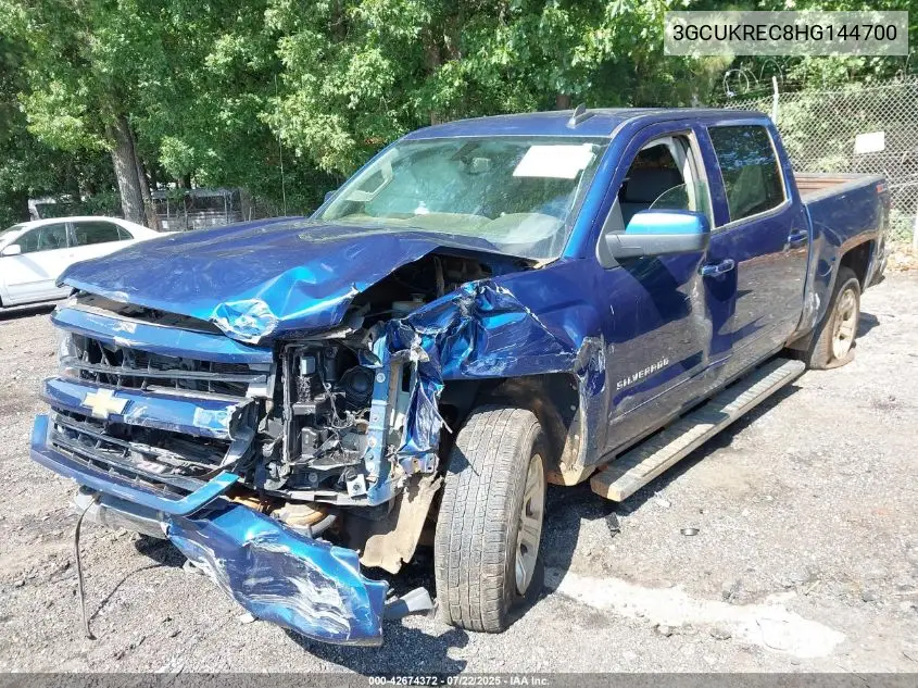 2017 Chevrolet Silverado 1500 2Lt VIN: 3GCUKREC8HG144700 Lot: 42674372