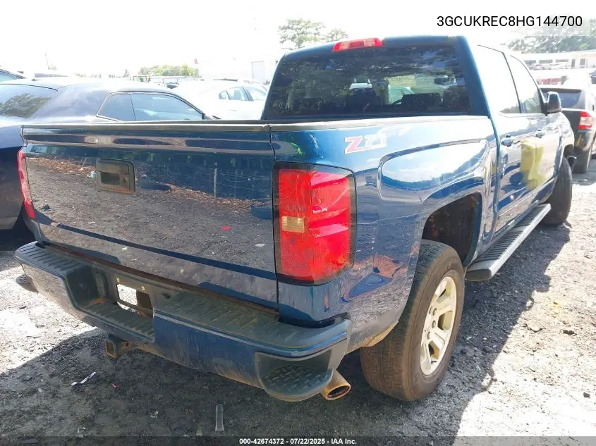 2017 Chevrolet Silverado 1500 2Lt VIN: 3GCUKREC8HG144700 Lot: 42674372
