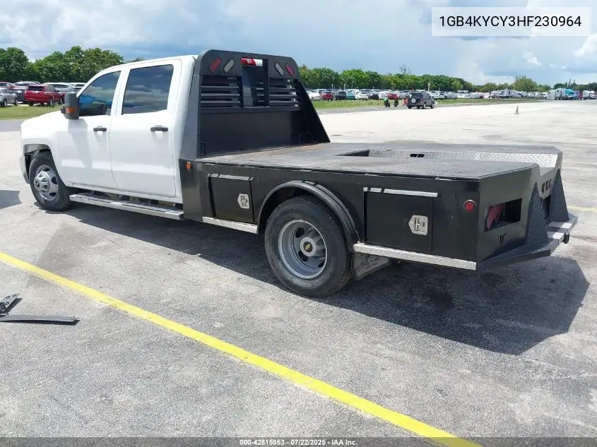 2017 Chevrolet Silverado 3500Hd Chassis Wt VIN: 1GB4KYCY3HF230964 Lot: 42815953