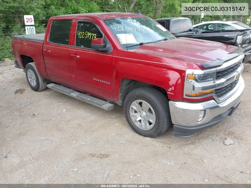 2018 Chevrolet Silverado 1500 1Lt VIN: 3GCPCREC0JG315147 Lot: 42259973