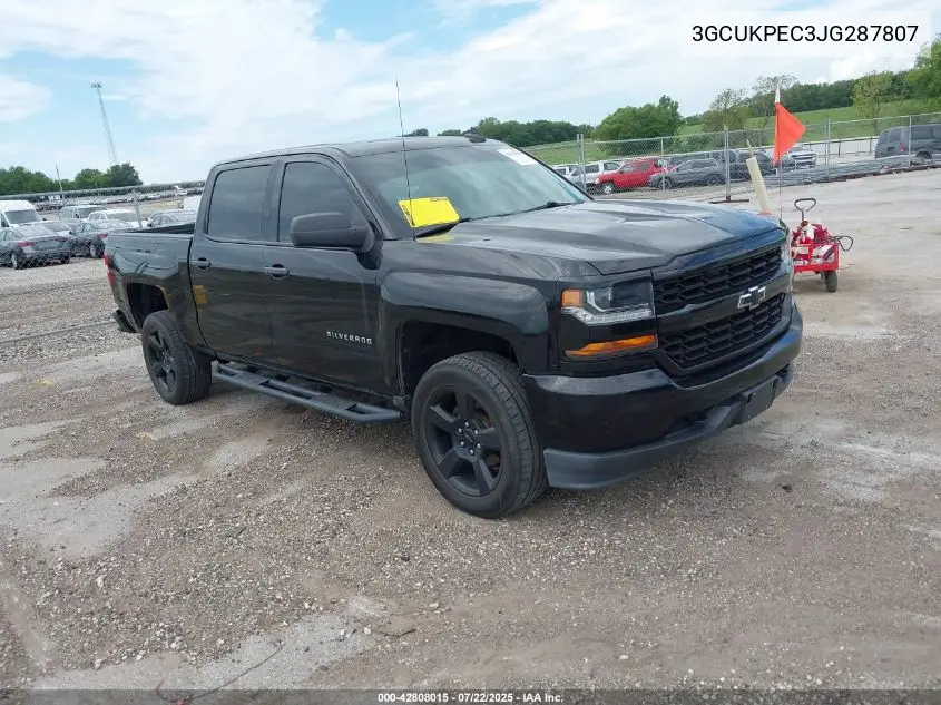 2018 Chevrolet Silverado 1500 Custom VIN: 3GCUKPEC3JG287807 Lot: 42808015