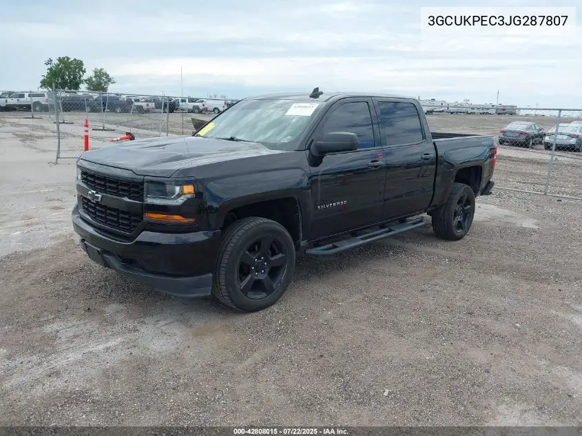 2018 Chevrolet Silverado 1500 Custom VIN: 3GCUKPEC3JG287807 Lot: 42808015