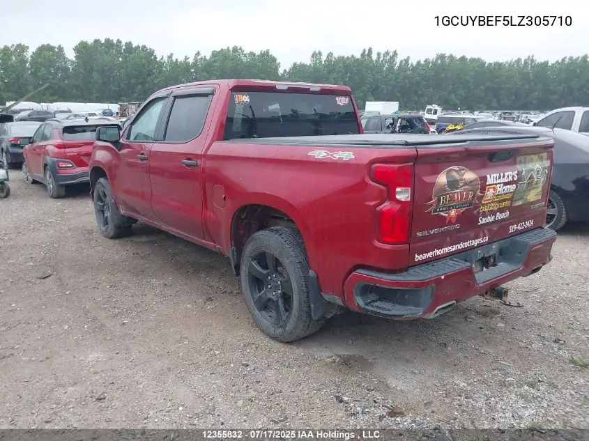 2020 Chevrolet Silverado 1500 Custom VIN: 1GCUYBEF5LZ305710 Lot: 12355832