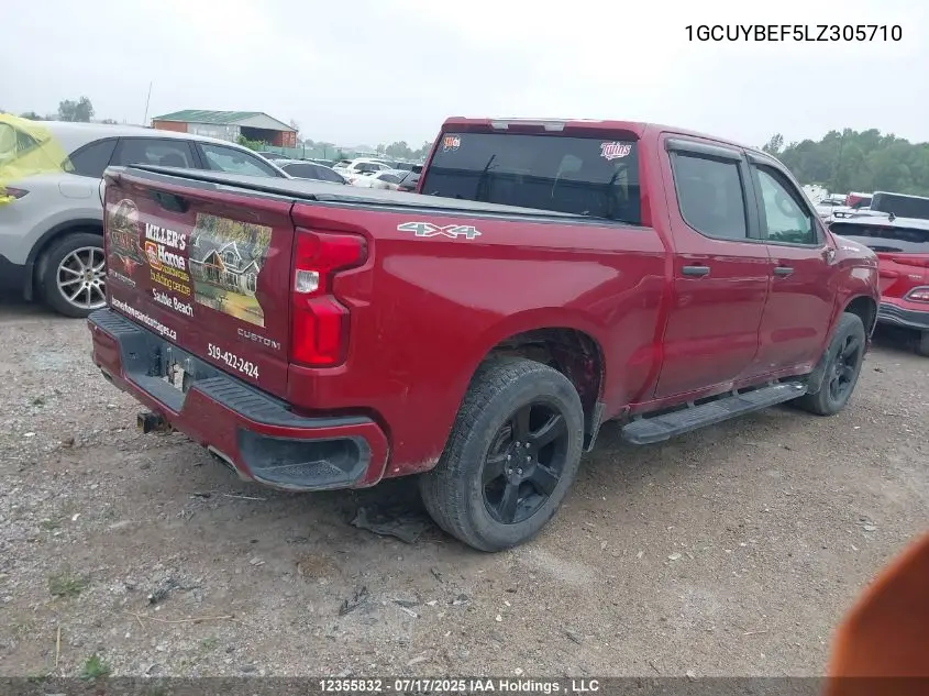 2020 Chevrolet Silverado 1500 Custom VIN: 1GCUYBEF5LZ305710 Lot: 12355832