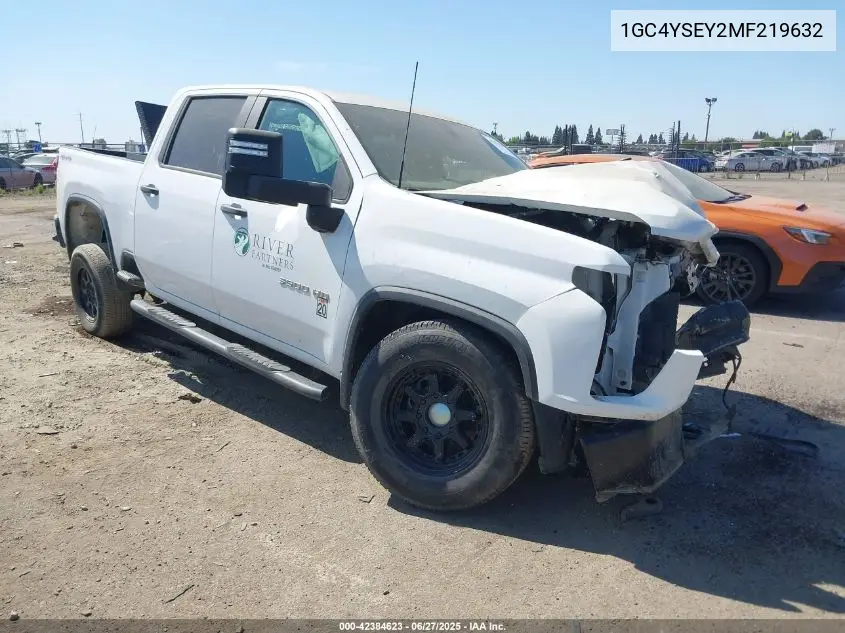 2021 Chevrolet Silverado 3500Hd 4Wd Standard Bed Wt VIN: 1GC4YSEY2MF219632 Lot: 42384623