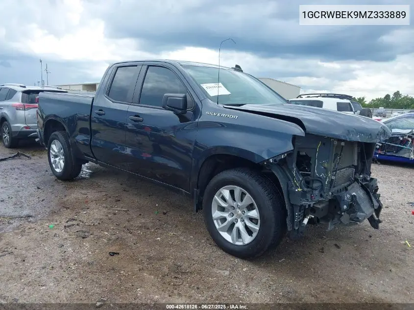 2021 Chevrolet Silverado 1500 2Wd Double Cab Standard Bed Custom VIN: 1GCRWBEK9MZ333889 Lot: 42618126