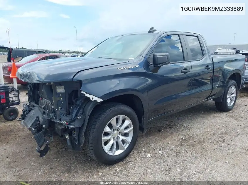 2021 Chevrolet Silverado 1500 2Wd Double Cab Standard Bed Custom VIN: 1GCRWBEK9MZ333889 Lot: 42618126