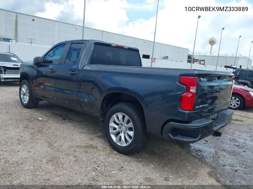 2021 Chevrolet Silverado 1500 2Wd Double Cab Standard Bed Custom VIN: 1GCRWBEK9MZ333889 Lot: 42618126