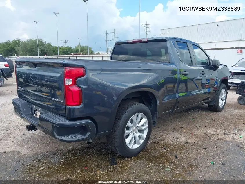 2021 Chevrolet Silverado 1500 2Wd Double Cab Standard Bed Custom VIN: 1GCRWBEK9MZ333889 Lot: 42618126