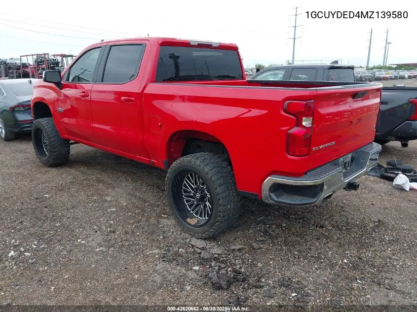 2021 Chevrolet Silverado 4Wd Short Bed Lt VIN: 1GCUYDED4MZ139580 Lot: 42620662