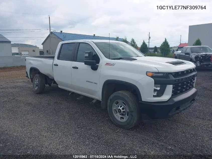 2022 Chevrolet Silverado 2500Hd VIN: 1GC1YLE77NF309764 Lot: 12015963