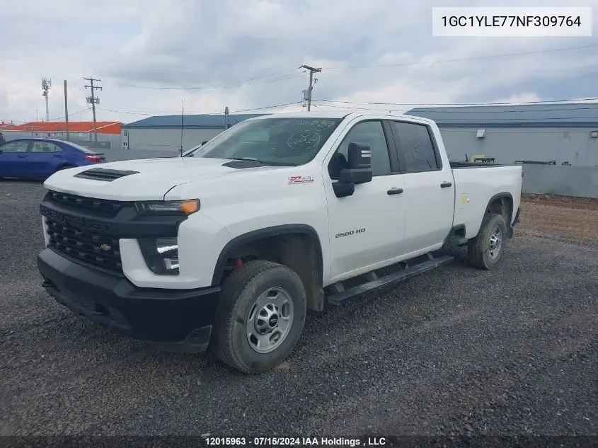 2022 Chevrolet Silverado 2500Hd VIN: 1GC1YLE77NF309764 Lot: 12015963