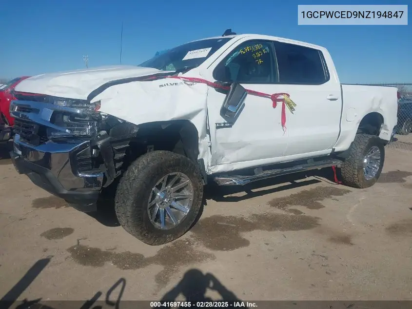 2022 Chevrolet Silverado 1500 Ltd 2Wd Short Bed Lt VIN: 1GCPWCED9NZ194847 Lot: 41697455