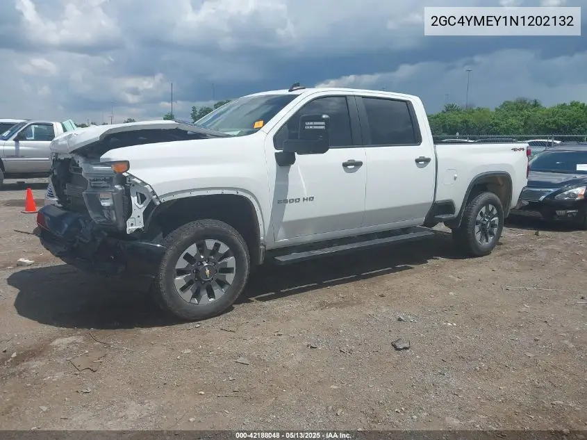 2022 Chevrolet Silverado 2500Hd 4Wd Standard Bed Custom VIN: 2GC4YMEY1N1202132 Lot: 42188048