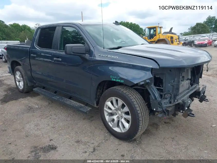 2022 Chevrolet Silverado 1500 Ltd 2Wd Short Bed Custom VIN: 1GCPWBEK8NZ119114 Lot: 42243159