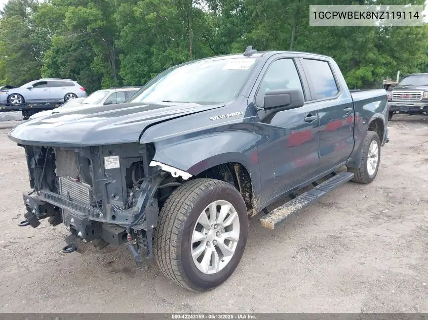 2022 Chevrolet Silverado 1500 Ltd 2Wd Short Bed Custom VIN: 1GCPWBEK8NZ119114 Lot: 42243159