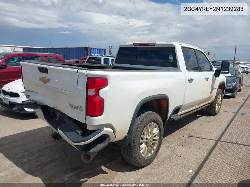 2022 Chevrolet Silverado 2500Hd 4Wd Standard Bed High Country VIN: 2GC4YREY2N1239283 Lot: 42552100