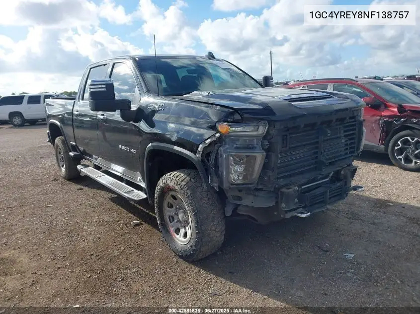 2022 Chevrolet Silverado 2500Hd 4Wd Standard Bed High Country VIN: 1GC4YREY8NF138757 Lot: 42581636