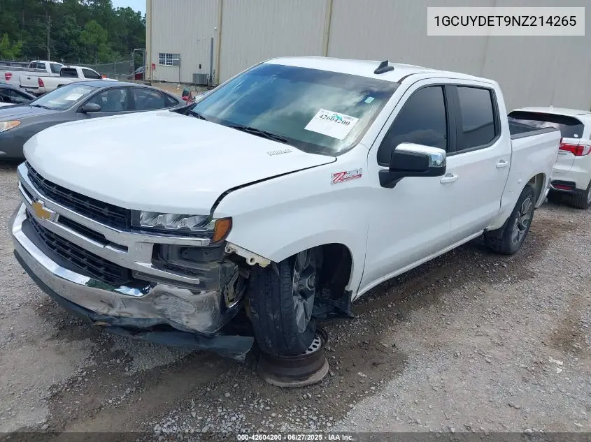 2022 Chevrolet Silverado 1500 Ltd 4Wd Short Bed Lt VIN: 1GCUYDET9NZ214265 Lot: 42604200