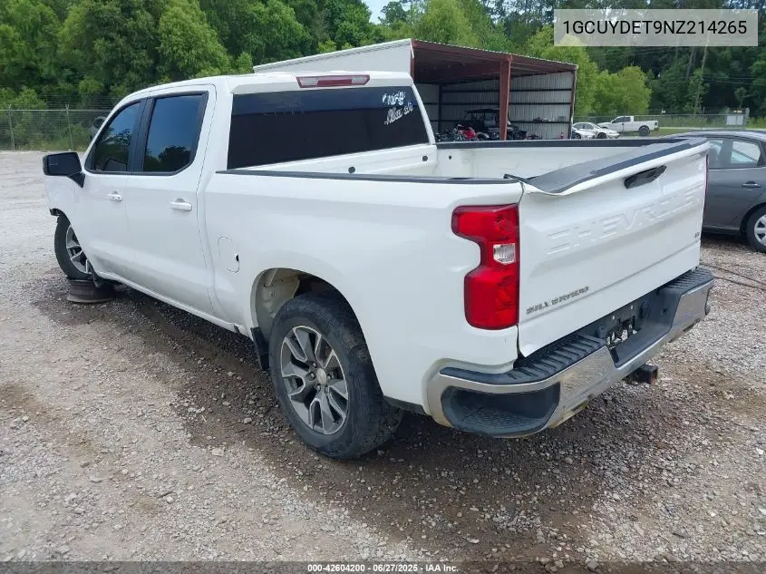 2022 Chevrolet Silverado 1500 Ltd 4Wd Short Bed Lt VIN: 1GCUYDET9NZ214265 Lot: 42604200