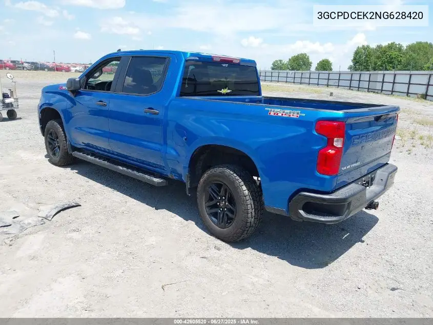 2022 Chevrolet Silverado 1500 4Wd Short Bed Custom Trail Boss VIN: 3GCPDCEK2NG628420 Lot: 42605520