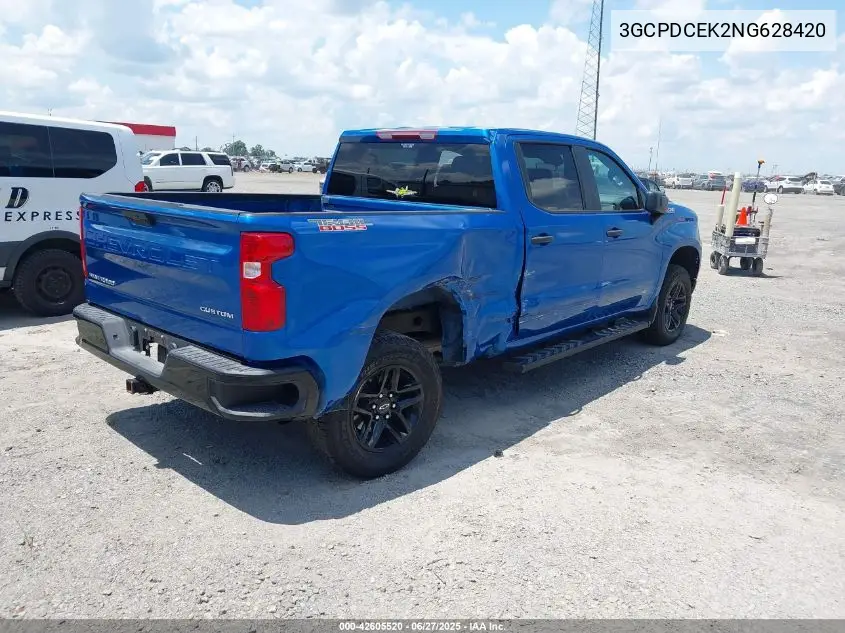 2022 Chevrolet Silverado 1500 4Wd Short Bed Custom Trail Boss VIN: 3GCPDCEK2NG628420 Lot: 42605520
