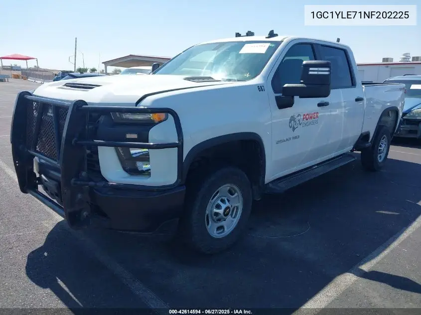 2022 Chevrolet Silverado 2500Hd 4Wd Standard Bed Wt VIN: 1GC1YLE71NF202225 Lot: 42614594