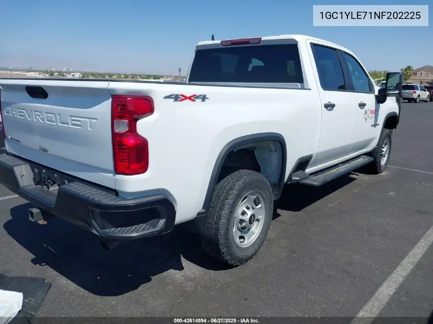 2022 Chevrolet Silverado 2500Hd 4Wd Standard Bed Wt VIN: 1GC1YLE71NF202225 Lot: 42614594