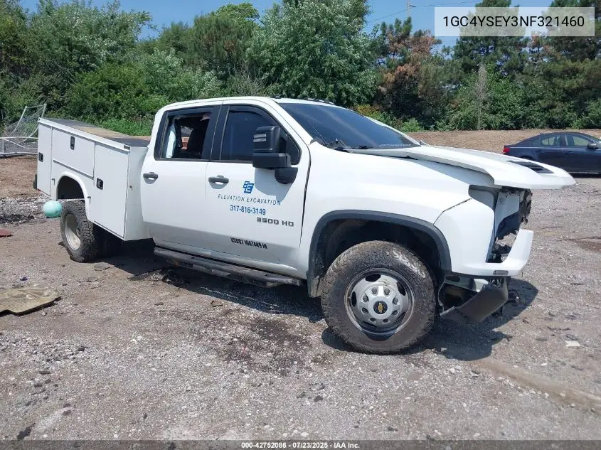 2022 Chevrolet Silverado 3500Hd 4Wd Long Bed Wt VIN: 1GC4YSEY3NF321460 Lot: 42752086