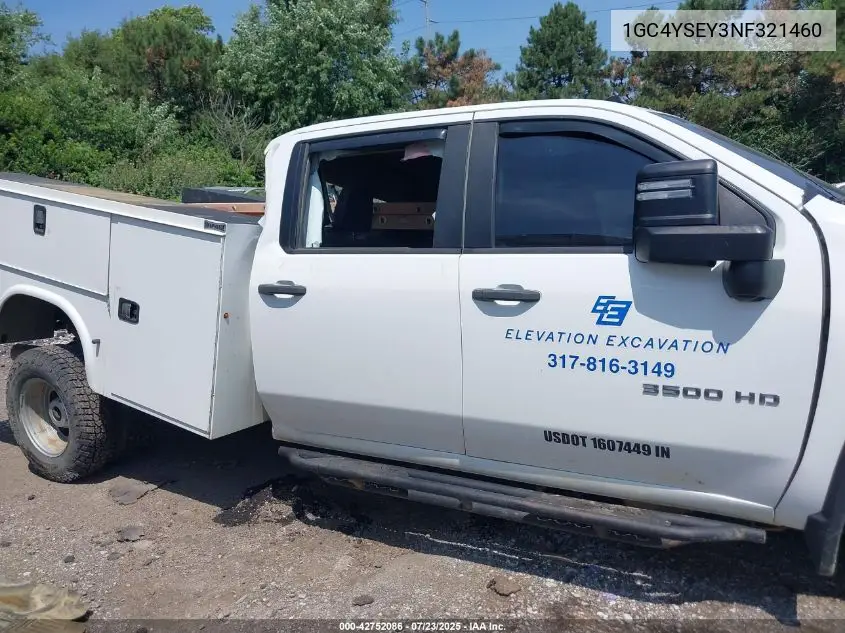 2022 Chevrolet Silverado 3500Hd 4Wd Long Bed Wt VIN: 1GC4YSEY3NF321460 Lot: 42752086