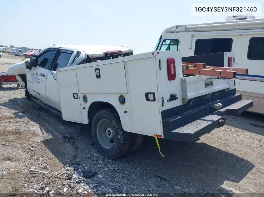 2022 Chevrolet Silverado 3500Hd 4Wd Long Bed Wt VIN: 1GC4YSEY3NF321460 Lot: 42752086